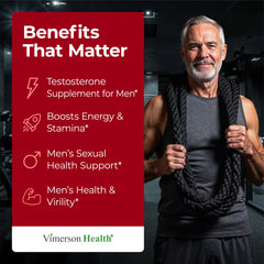 Vimerson Health label highlights premium Tongkat Ali extract for performance support.