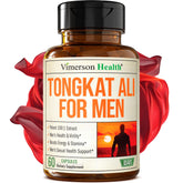 Vimerson Health Longjack Tongkat-Ali bottle close-up for daily vitality and energy support.