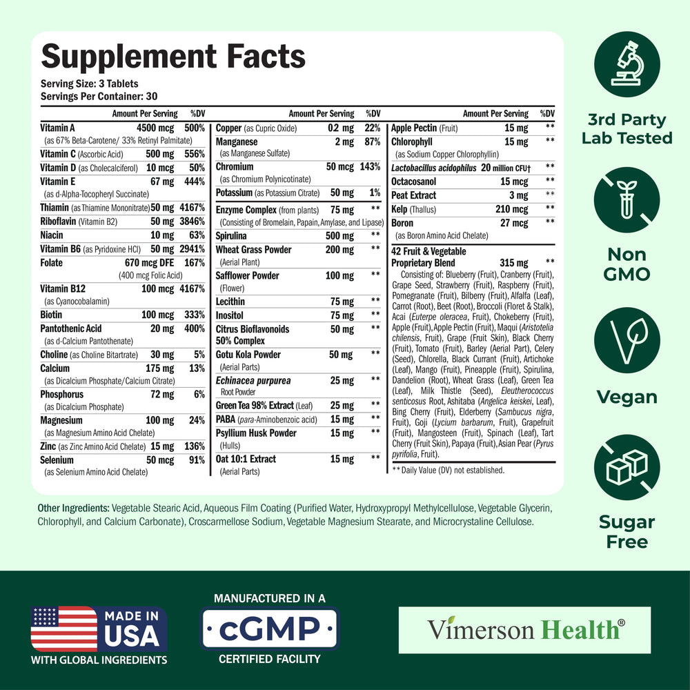 Close-up of Vimerson Health tablets for easy daily use