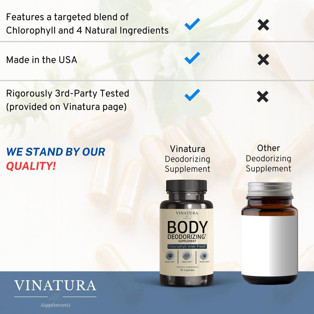 Chlorella and spirulina detox greens used in VINATURA supplement