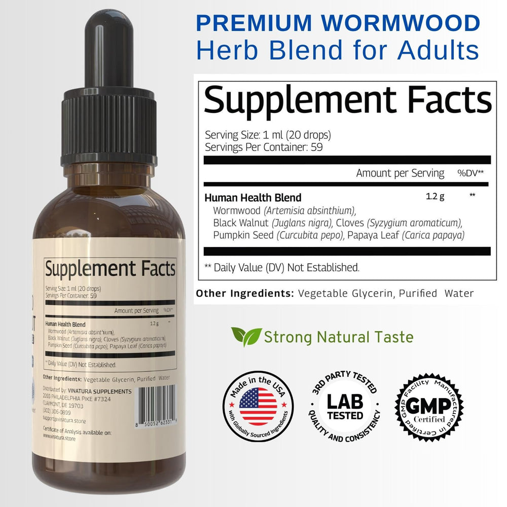 Ingredients: wormwood, black walnut, cloves, papaya leaf, pumpkin seed