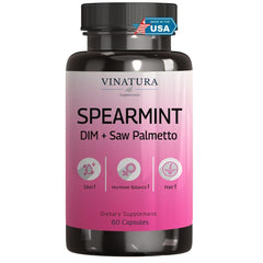 VINATURA Spearmint capsule bottle highlighting key ingredients