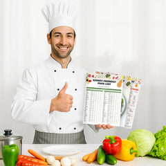 Vinca Blue food list chart close-up highlighting low-sodium staples for meals