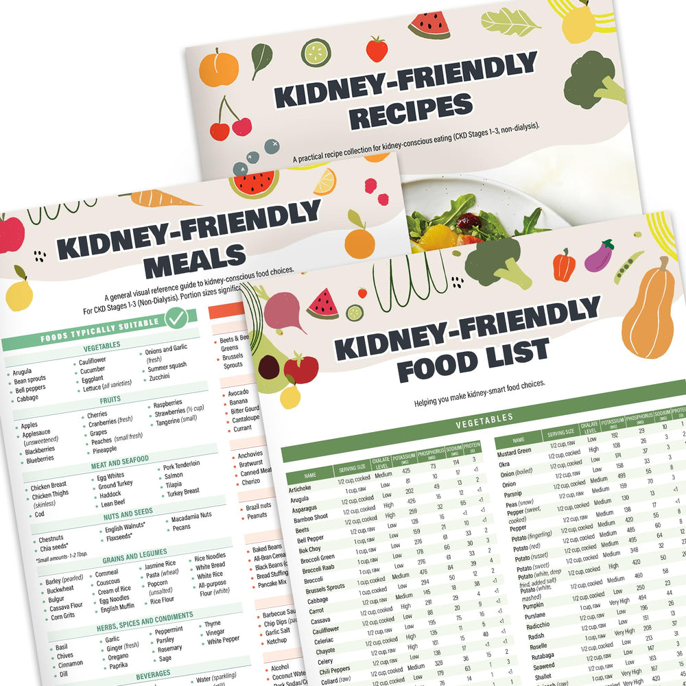Vinca Blue kidney charts set cover for organized CKD meal planning