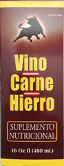 Back view of Vino Carne Hierro 16 oz 2-pack bottles