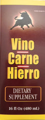 Close-up of Vino Carne Hierro label