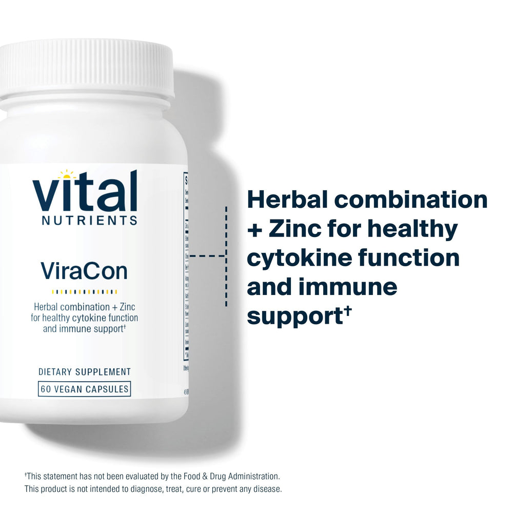 ViraCon label close-up highlighting vegan and non-GMO claims