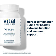 ViraCon label close-up highlighting vegan and non-GMO claims