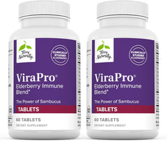 Bottle of ViraPro immune support with elderberry and vitamins