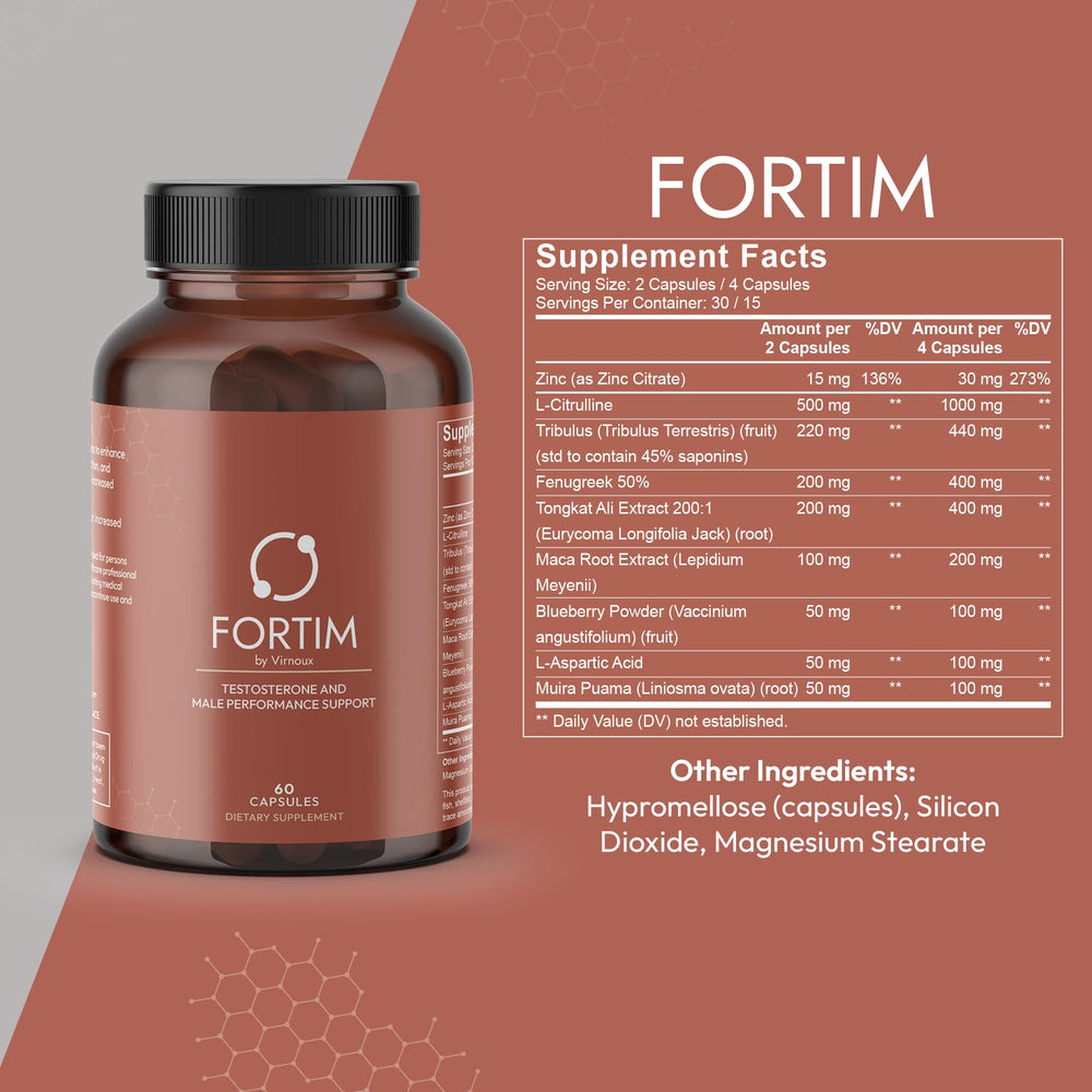 VIRNOUX Fortim capsules-closeup highlights texture and potential vitality support.