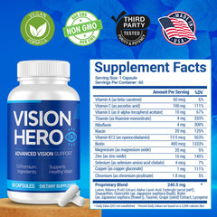 Adult reading outdoors with Vision Hero bottle nearby