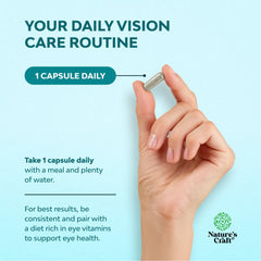 Vision support vitamins for adults with eye wellness concept