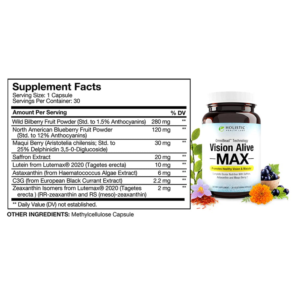 Vision Alive Max product label