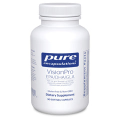 VisionPro EPA/DHA/GLA bottle label with 90 softgel capsules