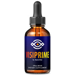 Visiprime Eye Drops bottle on a white backdrop