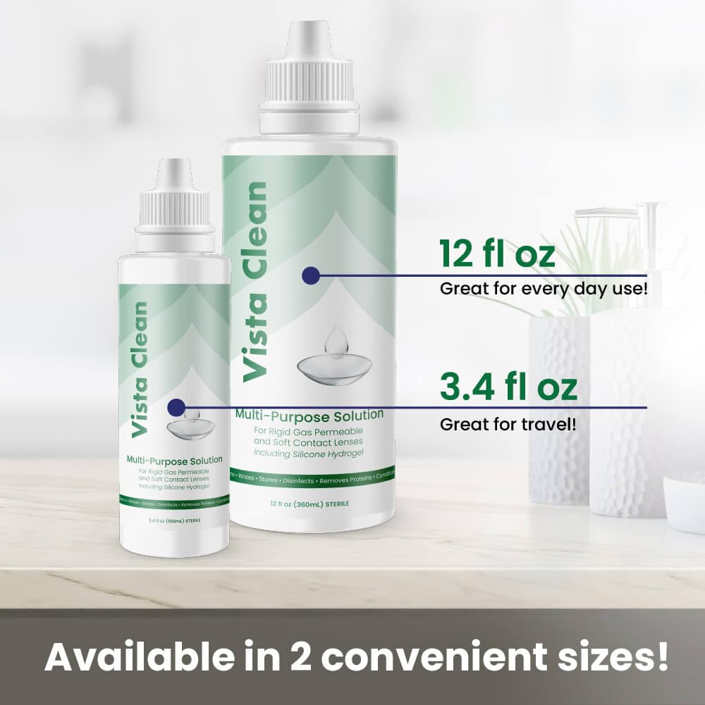 Includes complimentary lens case with Vista Clean