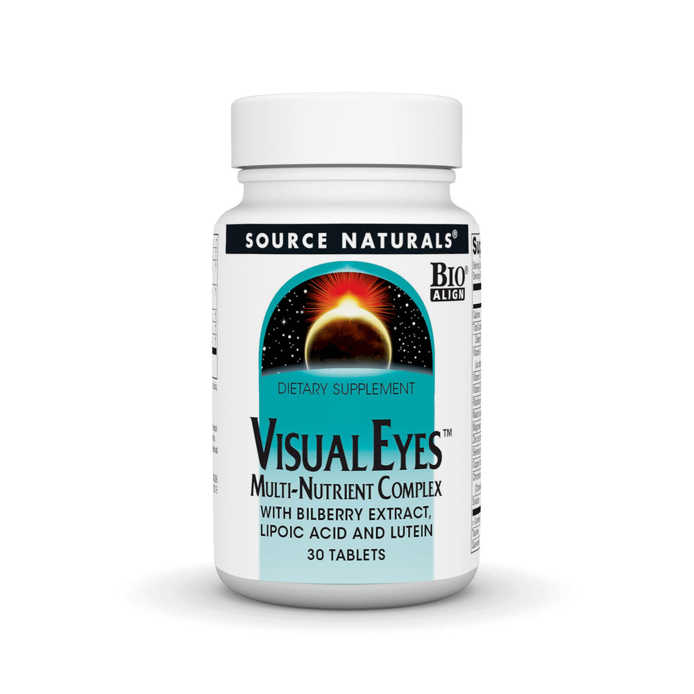 Bottle of Source Naturals Visual Eyes dietary supplement – 30 tablets