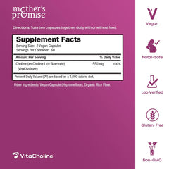 VitaCholine 550 mg choline L-Bitartrate formula for pregnancy