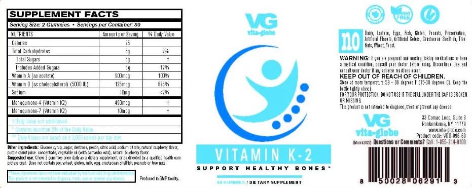 VitaGlobe Vitamin K2 Gummy bottle with label