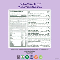 Close-up of Vita·Min·Herb ingredients from organic whole foods and herbal extracts