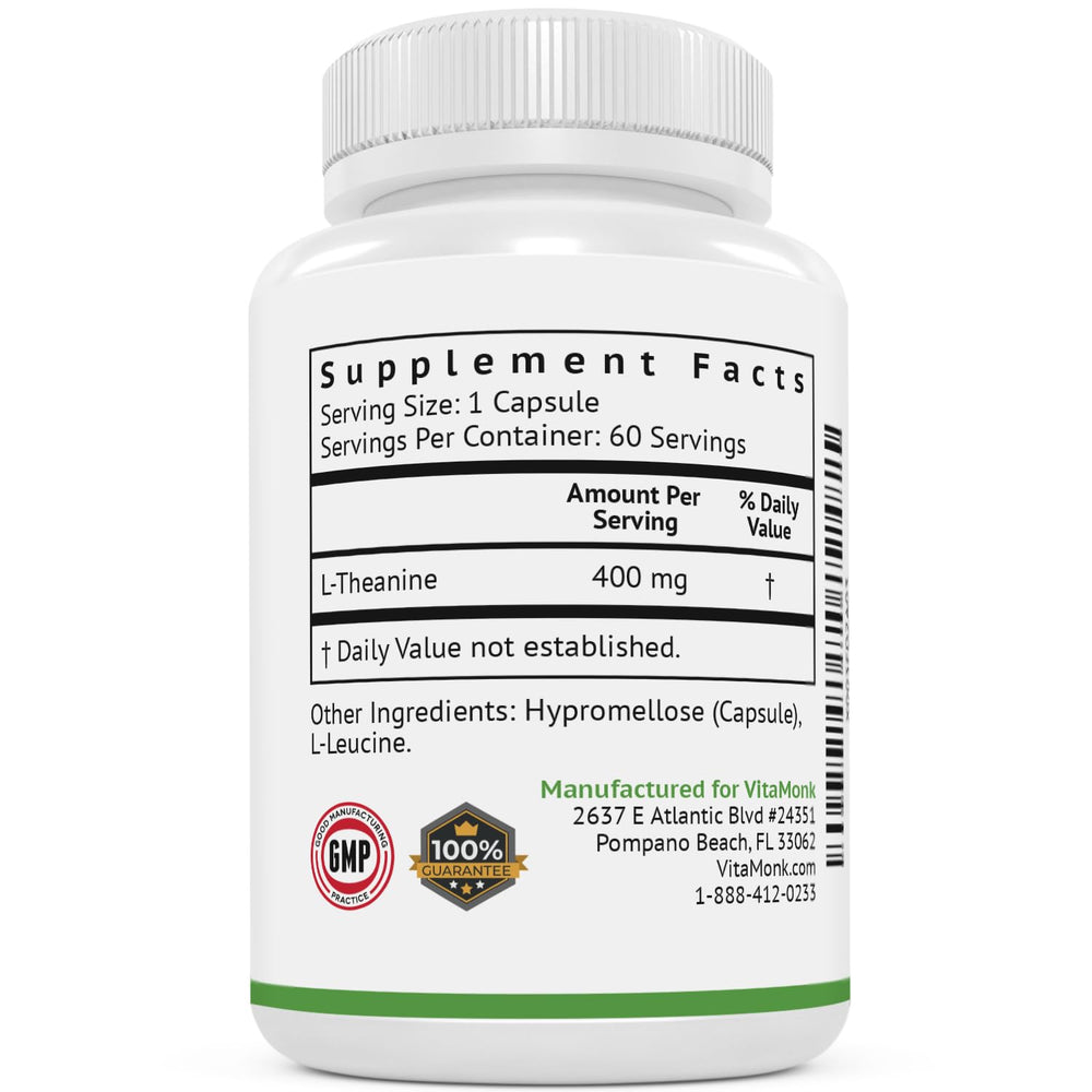 Relaxation and calm support with VitaMonk L-Theanine 400mg