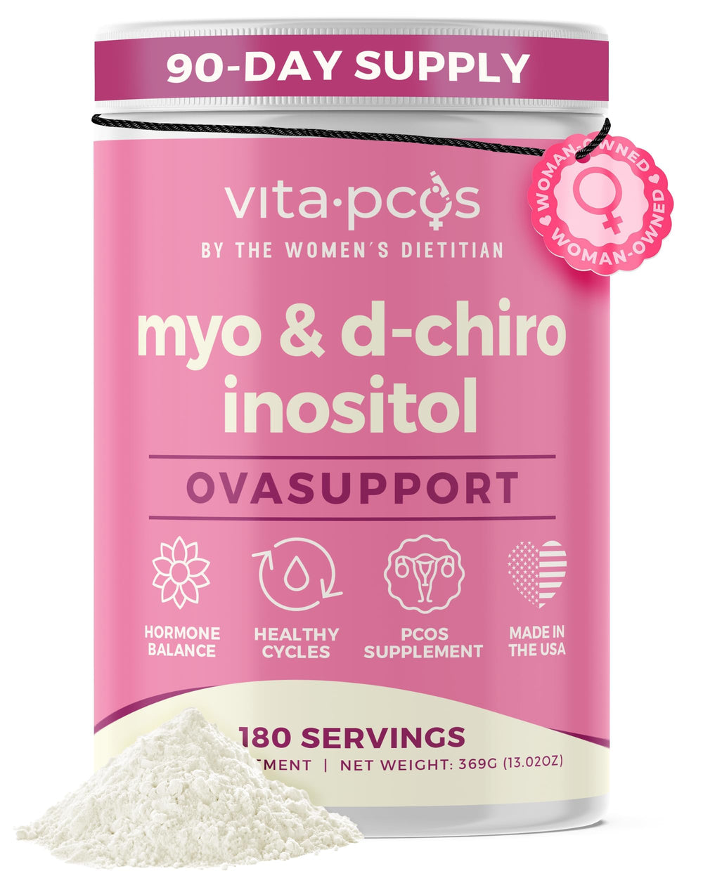 VITA-PCOS front packaging showing container and branding for easy identification