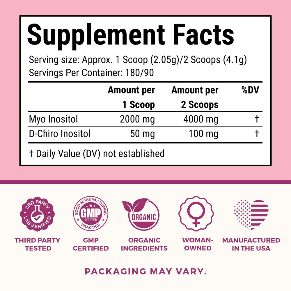 VITA-PCOS label and nutrition facts highlighting clear ingredient transparency