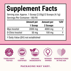 VITA-PCOS label and nutrition facts highlighting clear ingredient transparency
