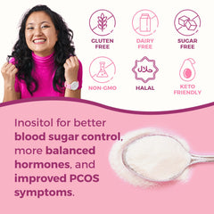 VITA-PCOS powder dissolved in water showing neutral taste and quick mixing