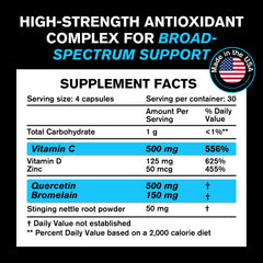 Made in USA GMP manufacturing facility for VitaRaw Quercetin with Bromelain