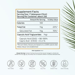 Side view of VitaTradingCo 100% Pure C8 MCT Oil bottle