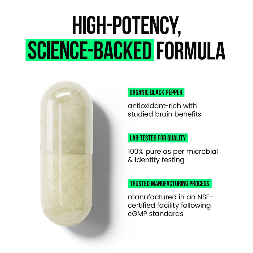 Real lion's mane fruiting bodies used in VitaRaw capsules