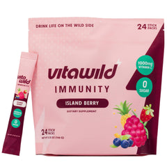 VitaWild Immunity + Hydration Electrolyte Pack box and packets