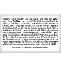Pouring Feroglobin Liquid 500ml into a spoon