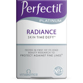 Product shot of Vitabiotics Perfectil Platinum Skin Radiance 60 tablets bottle.