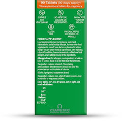 Label on Pregnacare Original bottle by Vitabiotics