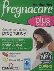 2-pack Vitabiotics Pregnacare Plus Omega 3 box showing 112 tablets/capsules