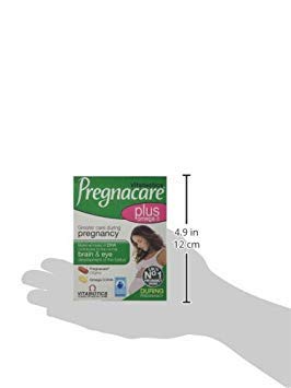 Close-up of Pregnacare Plus Omega 3 capsules included in the 2-pack
