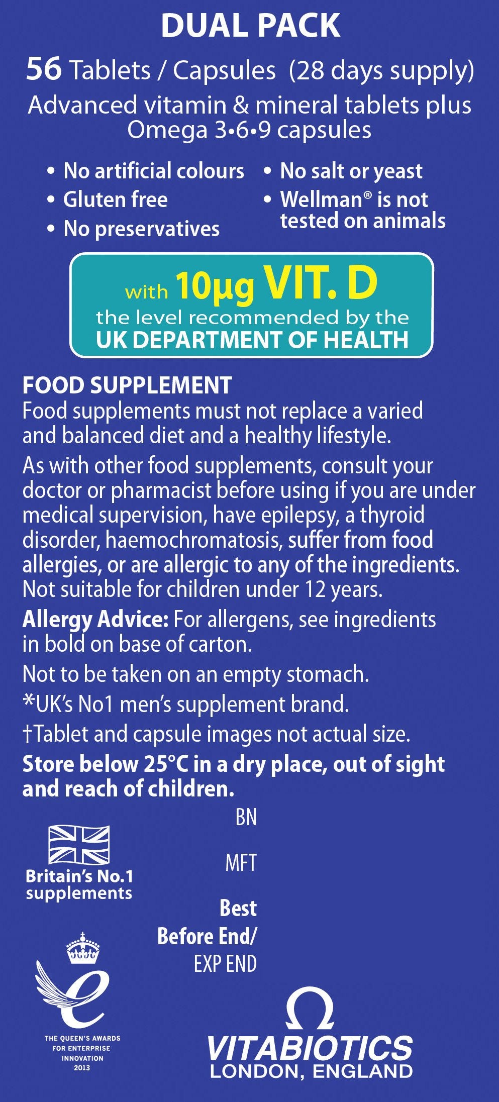 Wellman Plus Omega 3-6-9 dual pack back with ingredients