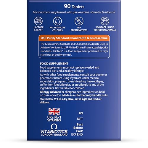 Jointace nutrition label in English
