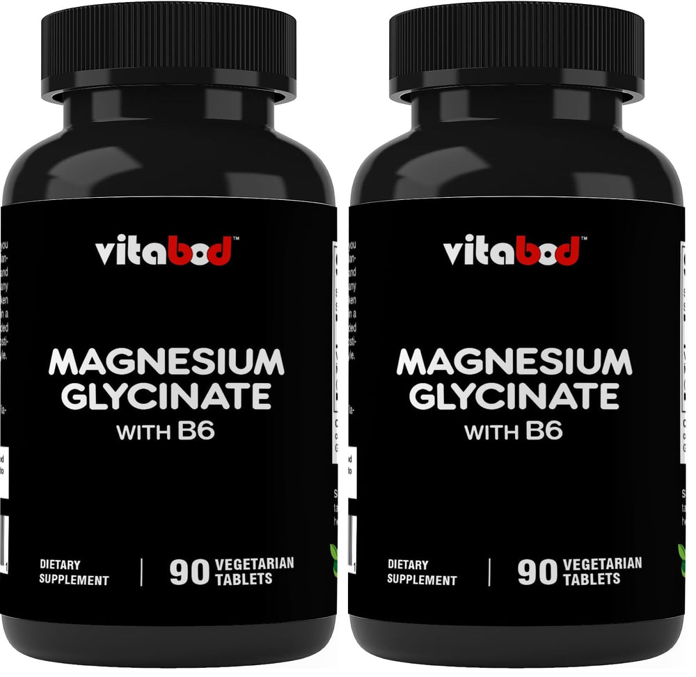 Vitabod Magnesium Glycinate bottle – 2-pack, 90 vegetarian tablets