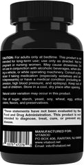 Nutrition facts and ingredients panel on Vitabod Melatonin label