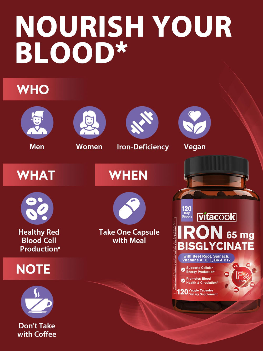 Iron supplement supporting energy and blood flow