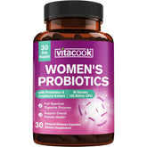 Bottle of Vitacook Women’s Probiotics with 100B CFU and 36 strains, 30 vegan capsules