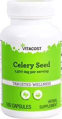 Vitacost Celery Seed bottle - 1,500 mg per serving, 100 capsules