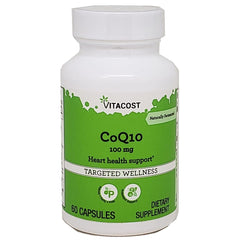 Vitacost CoQ10 100 mg bottle label 60 capsules
