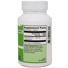 Close-up of Vitacost CoQ10 capsules 100 mg