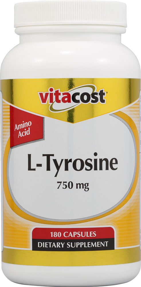 Bottle of Vitacost L-Tyrosine 750 mg - 180 capsules