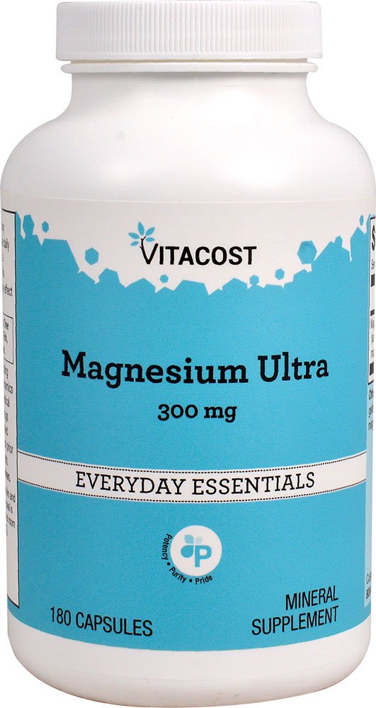 Vitacost Magnesium Ultra 300 mg bottle with capsules