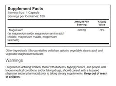 Close-up of Vitacost Magnesium Ultra bottle label (180-count)